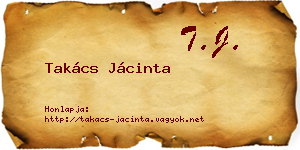 Takács Jácinta névjegykártya